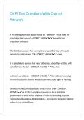 CA PI Test Questions With Correct Answers