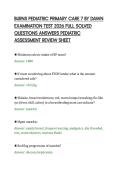 BURNS PEDIATRIC PRIMARY CARE 7 BY DAWN &NewLine;EXAMINATION TEST 2026 FULL SOLVED &NewLine;QUESTIONS ANSWERS PEDIATRIC &NewLine;ASSESSMENT REVIEW SHEET