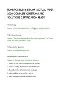 HONDROS NUR 163 EXAM 1 ACTUAL PAPER&NewLine;2026 COMPLETE QUESTIONS AND&NewLine;SOLUTIONS CERTIFICATION READY
