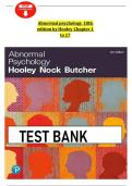 Test Bank for Abnormal Psychology 18th Edition by Hooley&comma; Nock & Butcher&NewLine;&NewLine;