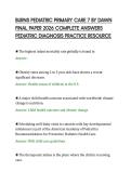 BURNS PEDIATRIC PRIMARY CARE 7 BY DAWN &NewLine;FINAL PAPER 2026 COMPLETE ANSWERS &NewLine;PEDIATRIC DIAGNOSIS PRACTICE RESOURCE