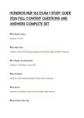 HONDROS NUR 163 EXAM 1 STUDY GUIDE&NewLine;2026 FULL CONTENT QUESTIONS AND&NewLine;ANSWERS COMPLETE SET&NewLine;