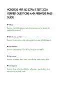 HONDROS NUR 163 EXAM 1 TEST 2026&NewLine;VERIFIED QUESTIONS AND ANSWERS PASS&NewLine;GUIDE&NewLine;