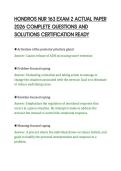 HONDROS NUR 163 EXAM 2 ACTUAL PAPER&NewLine;2026 COMPLETE QUESTIONS AND&NewLine;SOLUTIONS CERTIFICATION READY