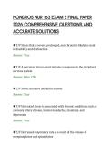 HONDROS NUR 163 EXAM 2 FINAL PAPER&NewLine;2026 COMPREHENSIVE QUESTIONS AND&NewLine;ACCURATE SOLUTIONS