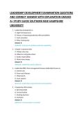 LEADERSHIP DEVELOPMENT EXAMINATION QUESTIONS &NewLine;AND CORRECT ANSWER WITH EXPLANATION GRADED &NewLine;A&plus; STUDY GUIDE