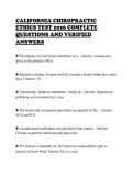 CALIFORNIA CHIROPRACTIC&NewLine;ETHICS TEST 2026 COMPLETE&NewLine;QUESTIONS AND VERIFIED&NewLine;ANSWERS