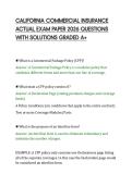 CALIFORNIA COMMERCIAL INSURANCE&NewLine;ACTUAL EXAM PAPER 2026 QUESTIONS&NewLine;WITH SOLUTIONS GRADED A&plus;