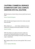 CALIFORNIA COMMERCIAL INSURANCE&NewLine;EXAMINATION SCRIPT 2026 COMPLETE&NewLine;QUESTIONS WITH FULL SOLUTIONS&NewLine;