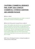CALIFORNIA COMMERCIAL INSURANCE&NewLine;FINAL SCRIPT 2026 COMPLETE&NewLine;COMMERCIAL COVERAGE QUESTIONS&NewLine;AND ANSWERS PACKAGE