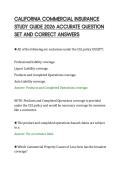 CALIFORNIA COMMERCIAL INSURANCE&NewLine;STUDY GUIDE 2026 ACCURATE QUESTION&NewLine;SET AND CORRECT ANSWERS