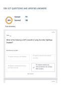 DEX IOT QUESTIONS AND VERIFIED ANSWERS