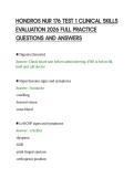 HONDROS NUR 176 TEST 1 CLINICAL SKILLS&NewLine;EVALUATION 2026 FULL PRACTICE&NewLine;QUESTIONS AND ANSWERS&NewLine;