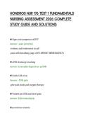 HONDROS NUR 176 TEST 1 FUNDAMENTALS&NewLine;NURSING ASSESSMENT 2026 COMPLETE&NewLine;STUDY GUIDE AND SOLUTIONS