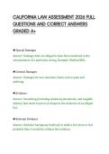 CALIFORNIA LAW ASSESSMENT 2026 FULL&NewLine;QUESTIONS AND CORRECT ANSWERS&NewLine;GRADED A&plus;