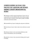 HONDROS NURSING 160 EXAM 2 2026&NewLine;PRACTICE TEST QUESTIONS AND DETAILED&NewLine;NURSING CONCEPT BREAKDOWN FULL&NewLine;REVIEW