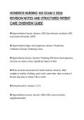 HONDROS NURSING 160 EXAM 2 2026&NewLine;REVISION NOTES AND STRUCTURED PATIENT&NewLine;CARE OVERVIEW GUIDE