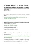 HONDROS NURSING 172 ACTUAL EXAM&NewLine;PAPER 2026 QUESTIONS AND SOLUTIONS&NewLine;GRADED A&plus;
