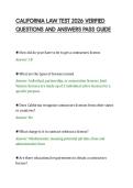 CALIFORNIA LAW TEST 2026 VERIFIED&NewLine;QUESTIONS AND ANSWERS PASS GUIDE