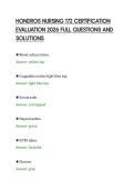 HONDROS NURSING 172 CERTIFICATION&NewLine;EVALUATION 2026 FULL QUESTIONS AND&NewLine;SOLUTIONS