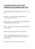 CALIFORNIA NOTARY EXAM 2 EXAM&NewLine;PREPARATION AND SUMMARY SHEET 2026