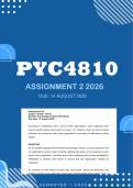 PYC4810 Assignment 2 2026 - Distinction &vert; Due 14 August 2026