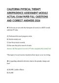 CALIFORNIA PHYSICAL THERAPY&NewLine;JURISPRUDENCE ASSESSMENT MODULE&NewLine;ACTUAL EXAM PAPER FULL QUESTIONS&NewLine;AND CORRECT ANSWERS 2026