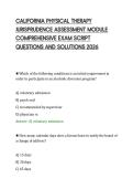 CALIFORNIA PHYSICAL THERAPY&NewLine;JURISPRUDENCE ASSESSMENT MODULE&NewLine;COMPREHENSIVE EXAM SCRIPT&NewLine;QUESTIONS AND SOLUTIONS 2026&NewLine;
