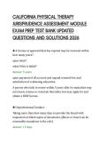 CALIFORNIA PHYSICAL THERAPY&NewLine;JURISPRUDENCE ASSESSMENT MODULE&NewLine;EXAM PREP TEST BANK UPDATED&NewLine;QUESTIONS AND SOLUTIONS 2026