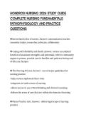 HONDROS NURSING 2026 STUDY GUIDE&NewLine;COMPLETE NURSING FUNDAMENTALS&NewLine;PATHOPHYSIOLOGY AND PRACTICE&NewLine;QUESTIONS