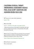 CALIFORNIA PHYSICAL THERAPY&NewLine;JURISPRUDENCE ASSESSMENT MODULE&NewLine;FINAL EXAM SCRIPT QUESTIONS AND&NewLine;ANSWERS REVIEW PACK 2026