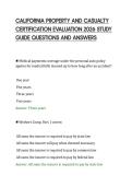 CALIFORNIA PROPERTY AND CASUALTY&NewLine;CERTIFICATION EVALUATION 2026 STUDY&NewLine;GUIDE QUESTIONS AND ANSWERS