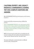 CALIFORNIA PROPERTY AND CASUALTY&NewLine;INSURANCE COMPREHENSIVE LICENSING&NewLine;TEST 2026 COMPLETE QUESTIONS AND&NewLine;ANSWERS
