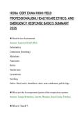HOSA CERT EXAM HIGH-YIELD&NewLine;PROFESSIONALISM&comma; HEALTHCARE ETHICS&comma; AND&NewLine;EMERGENCY RESPONSE BASICS SUMMARY&NewLine;2026&NewLine;