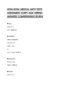 HOSA BOWL MEDICAL MATH TESTS&NewLine;ASSESSMENT SCRIPT 2026 VERIFIED&NewLine;ANSWERS COMPREHENSIVE REVIEW&NewLine;
