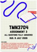 TMN3704 Assignment 3 Memo &vert; Due 8 July 2026