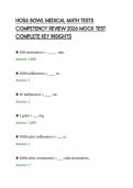 HOSA BOWL MEDICAL MATH TESTS&NewLine;COMPETENCY REVIEW 2026 MOCK TEST&NewLine;COMPLETE KEY INSIGHTS