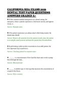 CALIFORNIA RDA EXAMS 2026&NewLine;DENTAL TEST PAPER QUESTIONS&NewLine;ANSWERS GRADED A&plus;