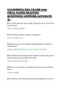 CALIFORNIA RDA EXAMS 2026&NewLine;FINAL PAPER PRACTICE&NewLine;QUESTIONS ANSWERS ACCURATE&NewLine;A&plus;
