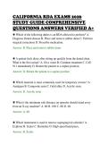 CALIFORNIA RDA EXAMS 2026&NewLine;STUDY GUIDE COMPREHENSIVE&NewLine;QUESTIONS ANSWERS VERIFIED A&plus;