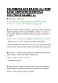 CALIFORNIA RDA EXAMS 2026 TEST&NewLine;BANK COMPLETE QUESTIONS&NewLine;SOLUTIONS GRADED A&plus;&NewLine;