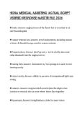 HOSA MEDICAL ASSISTING ACTUAL SCRIPT&NewLine;VERIFIED RESPONSE MASTER FILE 2026&NewLine;