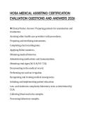 HOSA MEDICAL ASSISTING CERTIFICATION&NewLine;EVALUATION QUESTIONS AND ANSWERS 2026&NewLine;