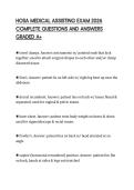 HOSA MEDICAL ASSISTING EXAM 2026&NewLine;COMPLETE QUESTIONS AND ANSWERS&NewLine;GRADED A&plus;