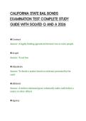 CALIFORNIA STATE BAIL BONDS&NewLine;EXAMINATION TEST COMPLETE STUDY&NewLine;GUIDE WITH SOLVED Q AND A 2026