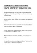 HOSA MEDICAL ASSISTING TEST PAPER&NewLine;SOLVED QUESTIONS AND SOLUTIONS 2026
