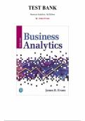 Test Bank for Business Analytics&comma; 3rd edition by James Evans&comma; Chapter 1-16 &vert; All Chapters