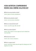 HOSA NUTRITION COMPREHENSIVE&NewLine;REVIEW 2026 VERIFIED SOLUTION SET