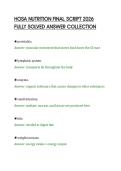 HOSA NUTRITION FINAL SCRIPT 2026&NewLine;FULLY SOLVED ANSWER COLLECTION&NewLine;