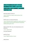 HOSA PHARMACOLOGY ACTUAL&NewLine;EXAMINATION SCRIPT 2026 FULL&NewLine;QUESTIONS AND CORRECT ANSWERS&NewLine;VERIFIED PASS&NewLine;